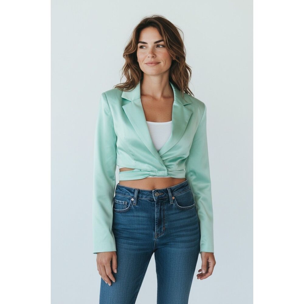 FOR LOVE & LEMONS - Marie Blazer Crop Top - Extra Extra Small - XXS - NWT